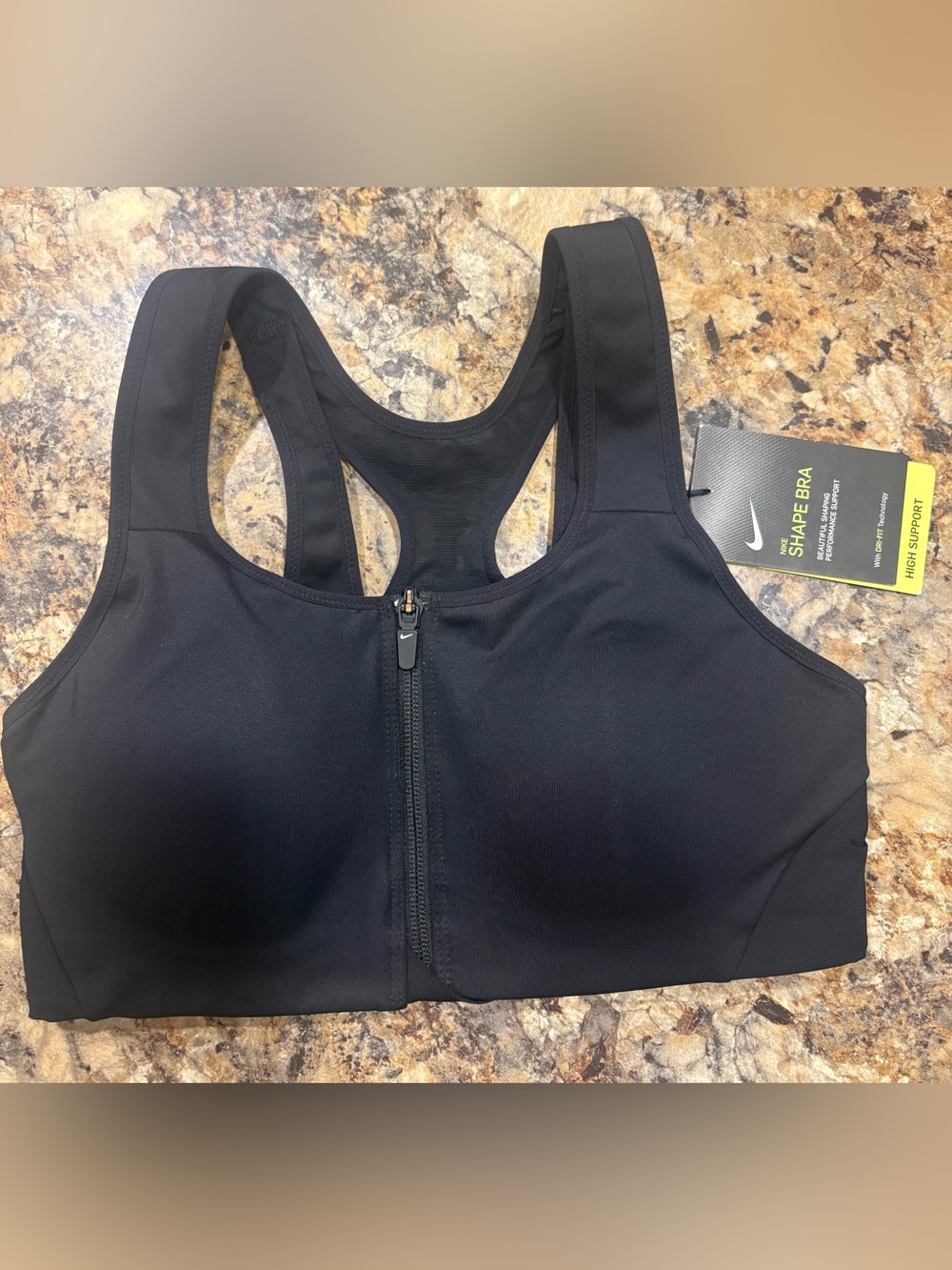 Nike Shape Front-Zip High Support Sports Bra - Black